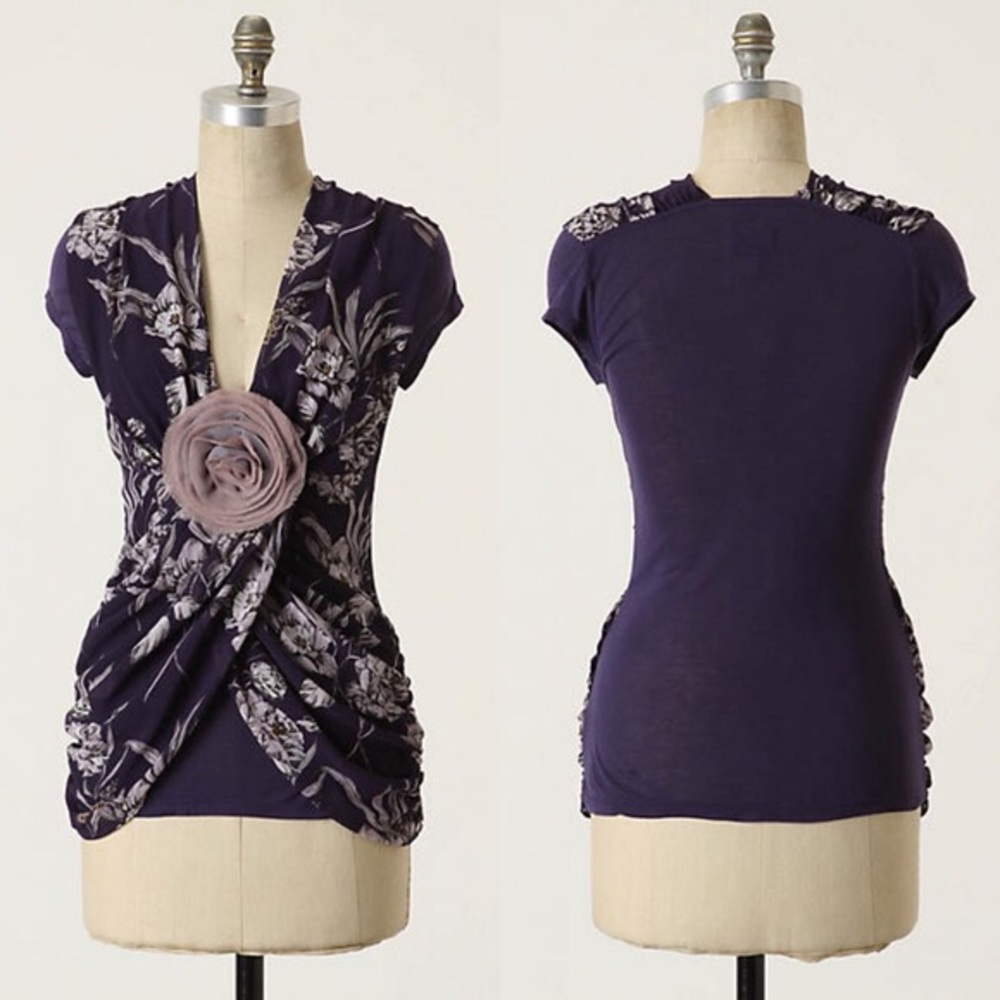 Anthro Midnight Rose Top